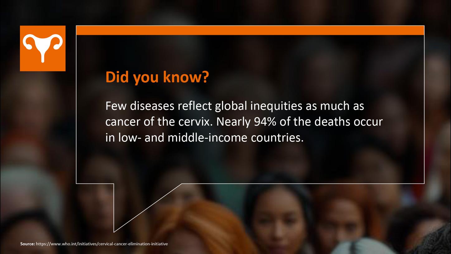 Nearly 94% of all cervical cancer deaths occur in low- and middle-income countries