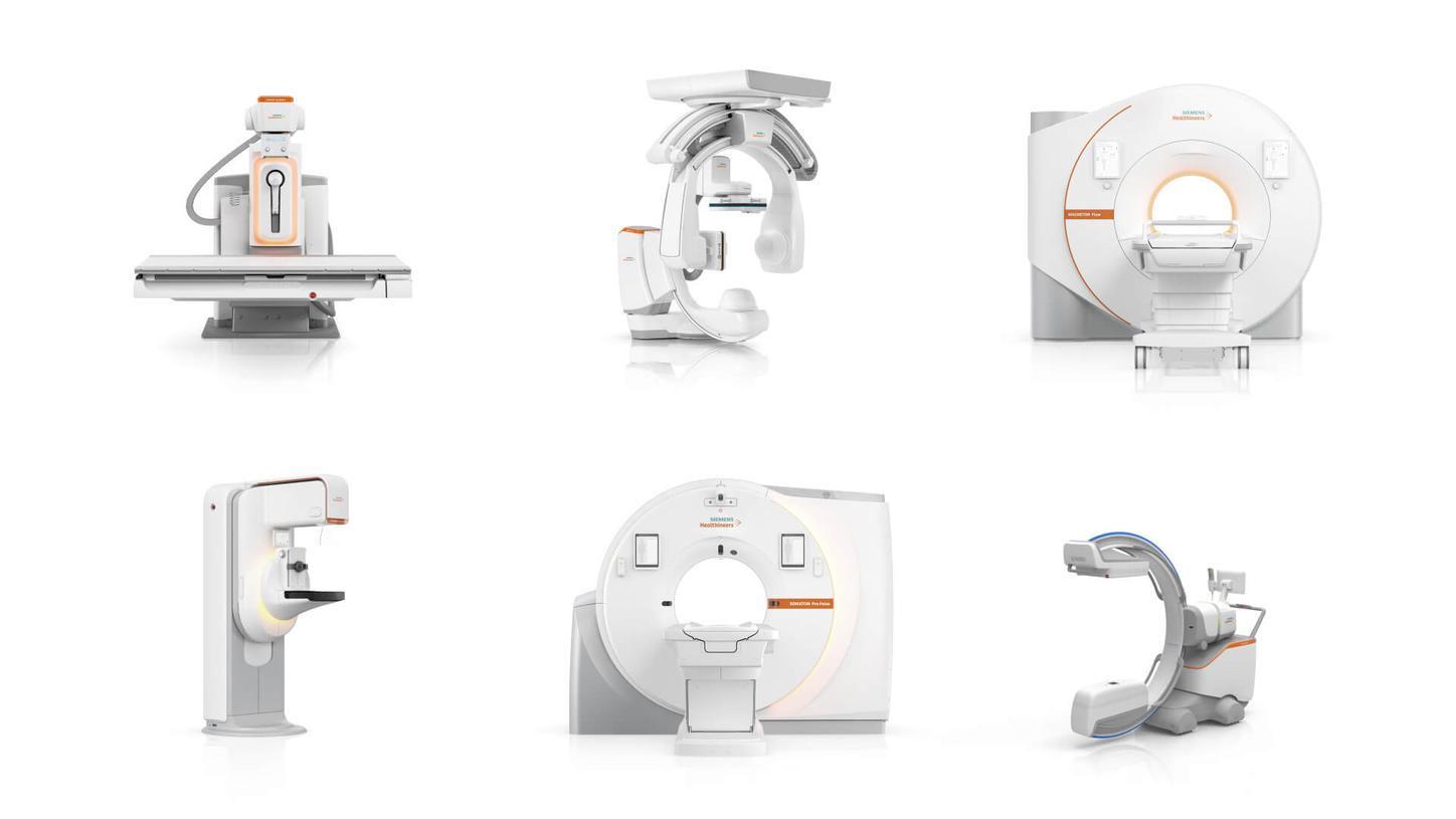 Siemens Healthineers Produktportfolio-Galerie, die das UX-Design präsentiert.