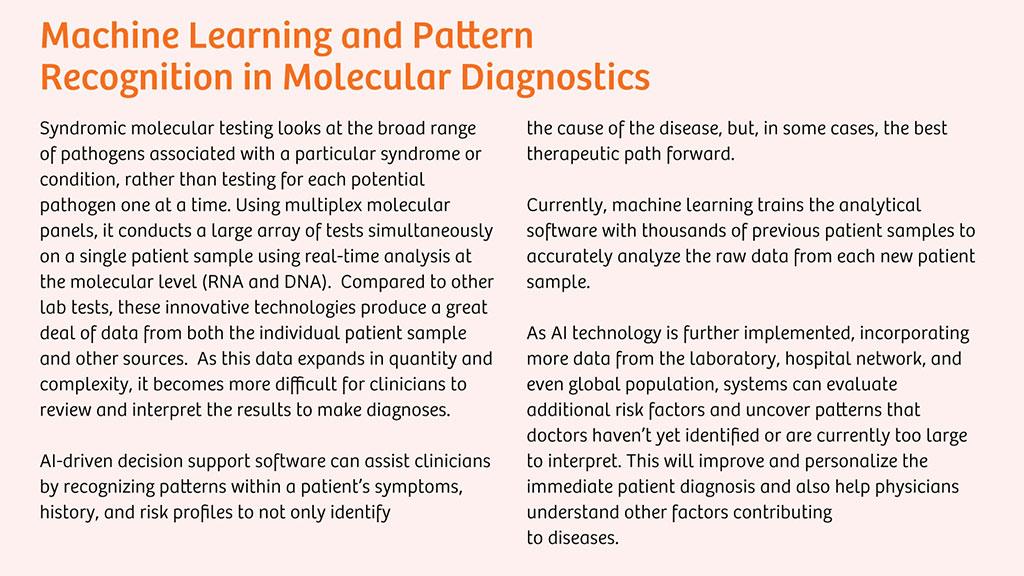 Machine Learning and Pattern Recognition in Molecular Diagnostics