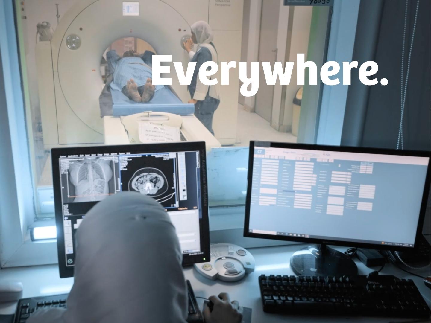 CT with patient and operator.