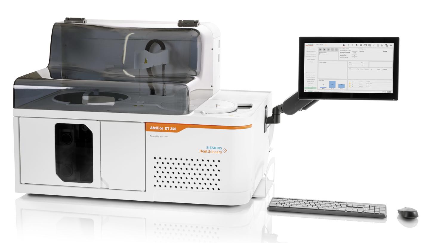 The new Atellica DT 250 analyzer makes quality drug testing easier to perform, no matter where, or by whom, testing is conducted. This makes it an ideal instrument for use in clinical and non-clinical settings.