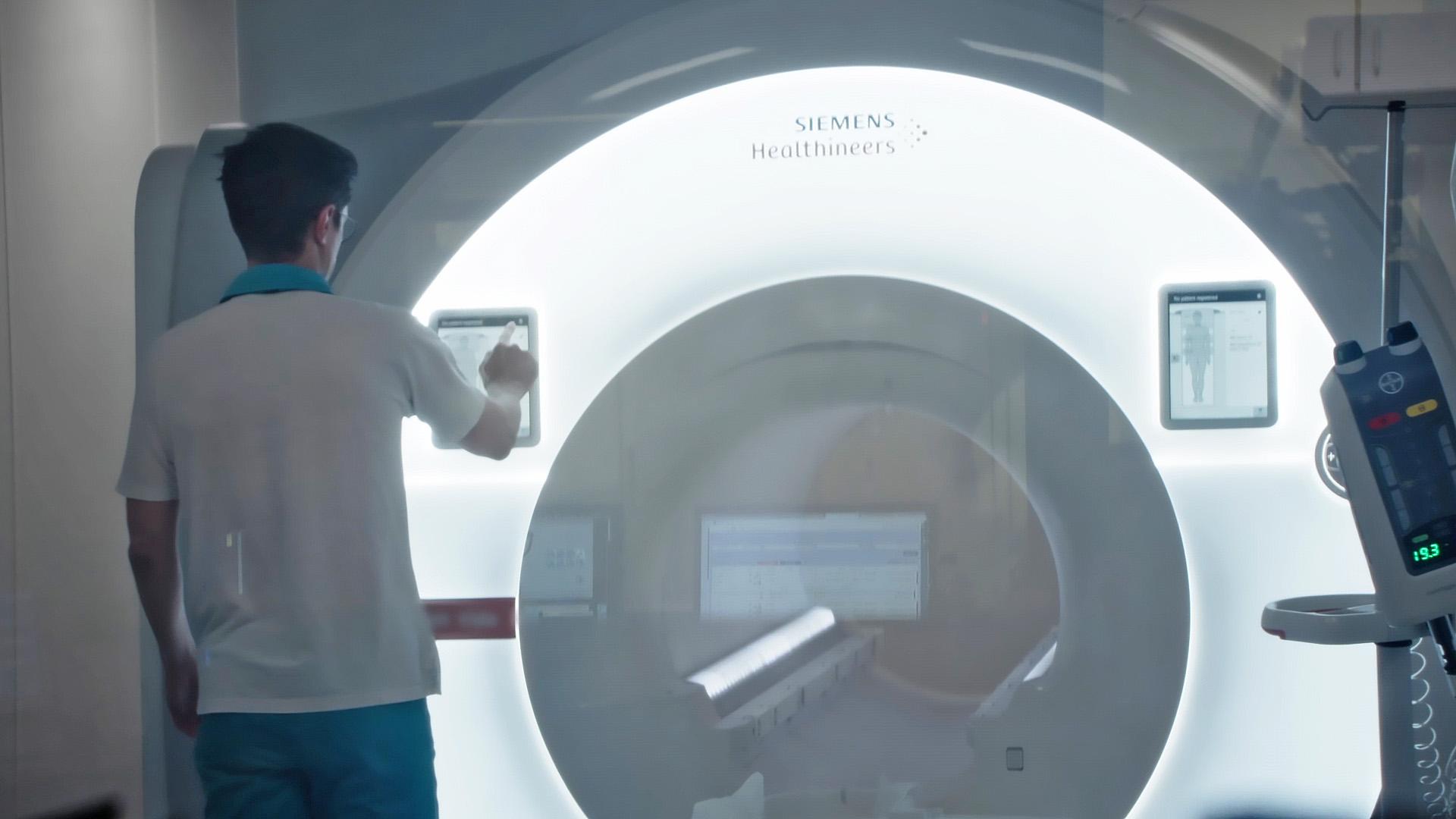 MRI system with lit display