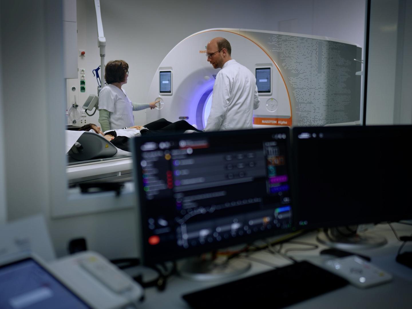 Patient during CT Scan