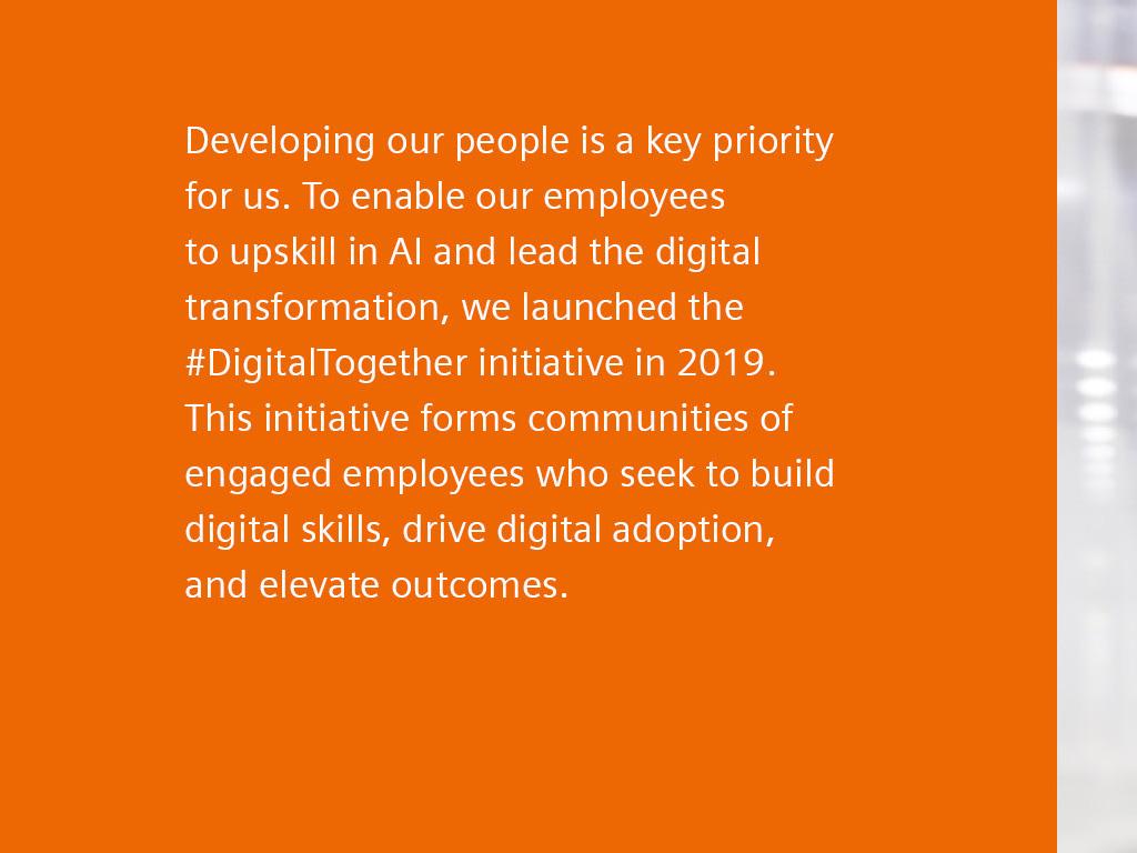 Text box: Developing our people is a key priority for us